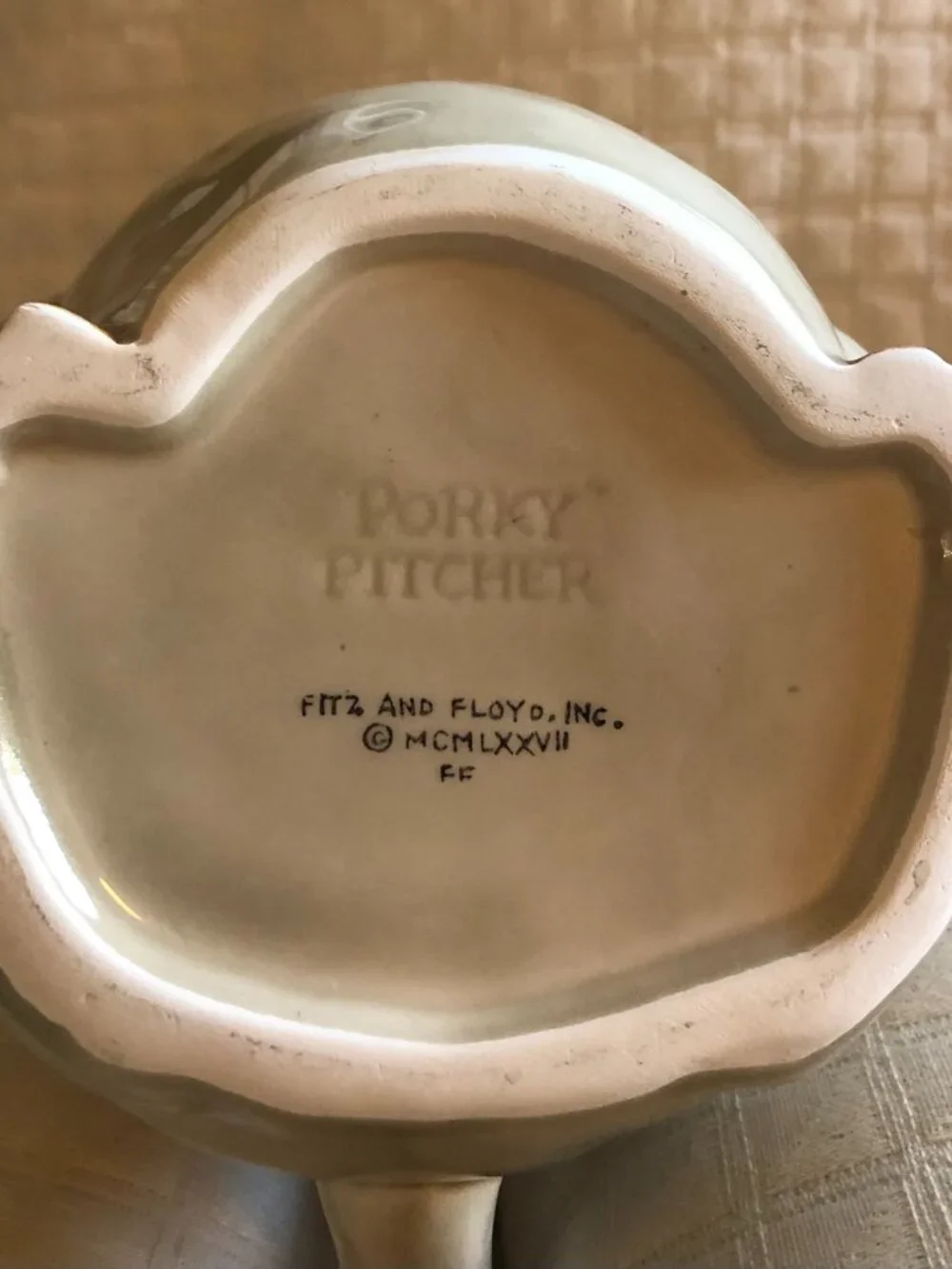 Fitz and Floyd Porky Pig Pitcher and Mugs
